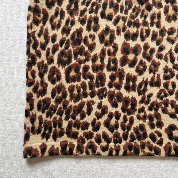 Vintage 80s Magnolia Leopard Animal Print Wool & Angora Crew Neck Sweater - Picture 5 of 6